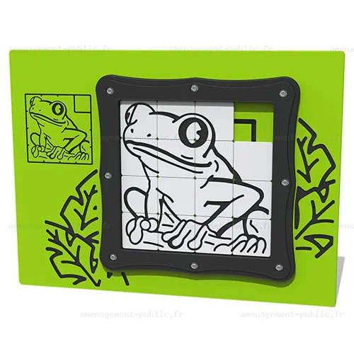 Puzzle coulissant grenouille pour aire de jeux extérieure